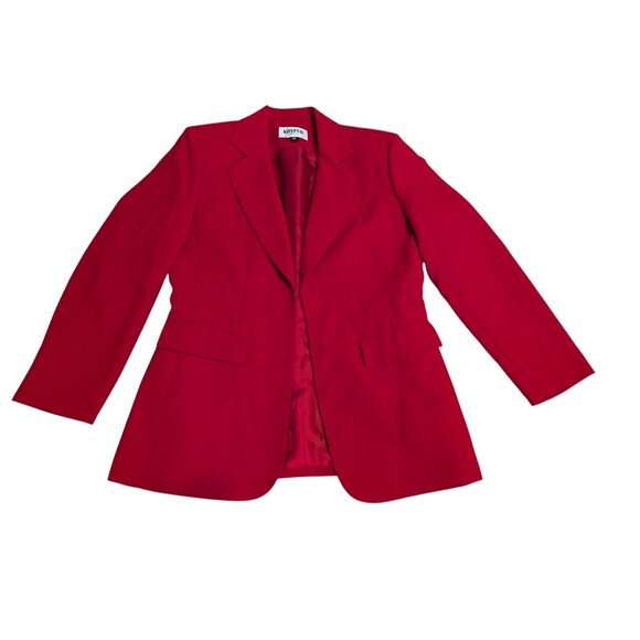 KASPER 3PC deep Red polyester Lined skirt suit women's Size 6P - Picture 2 of 16